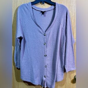 Torrid Lavender Button-Down Waffle Knit Shirt